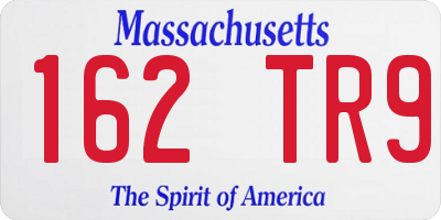 MA license plate 162TR9