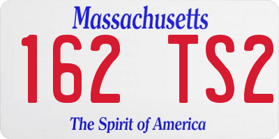 MA license plate 162TS2