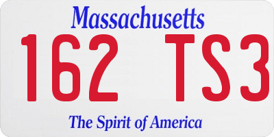 MA license plate 162TS3