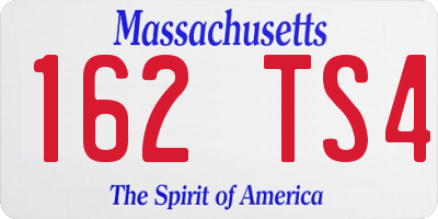 MA license plate 162TS4