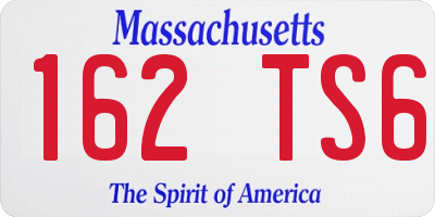 MA license plate 162TS6