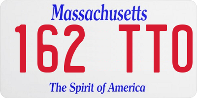 MA license plate 162TT0