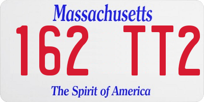MA license plate 162TT2
