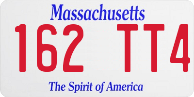 MA license plate 162TT4