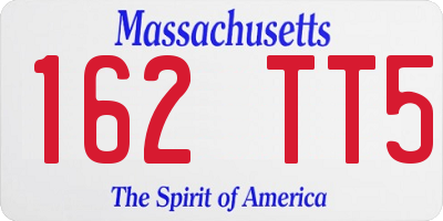 MA license plate 162TT5