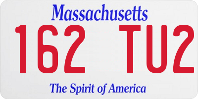 MA license plate 162TU2
