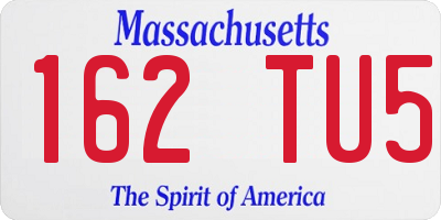 MA license plate 162TU5