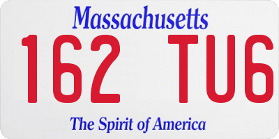 MA license plate 162TU6