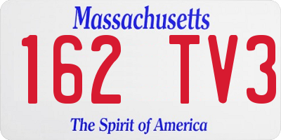 MA license plate 162TV3