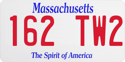 MA license plate 162TW2