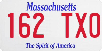 MA license plate 162TX0
