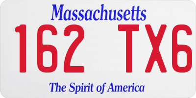 MA license plate 162TX6