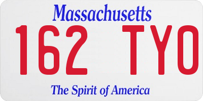 MA license plate 162TY0