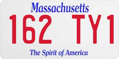 MA license plate 162TY1