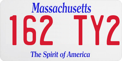 MA license plate 162TY2
