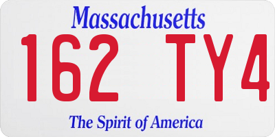 MA license plate 162TY4