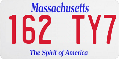 MA license plate 162TY7