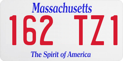 MA license plate 162TZ1