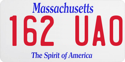 MA license plate 162UA0