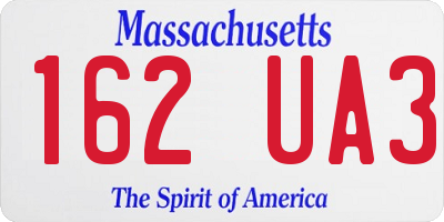 MA license plate 162UA3