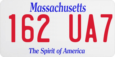 MA license plate 162UA7