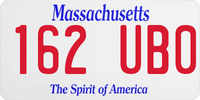 MA license plate 162UB0
