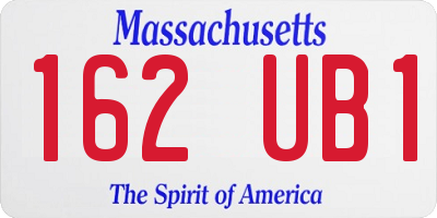 MA license plate 162UB1