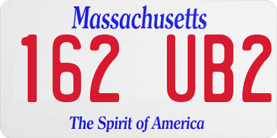 MA license plate 162UB2
