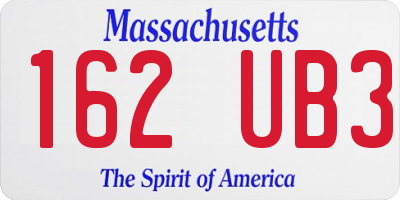 MA license plate 162UB3
