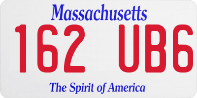 MA license plate 162UB6