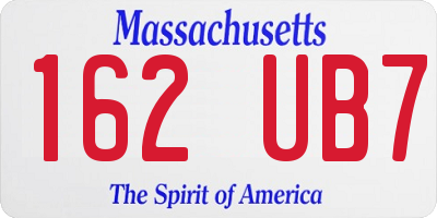 MA license plate 162UB7