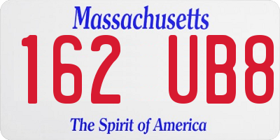 MA license plate 162UB8
