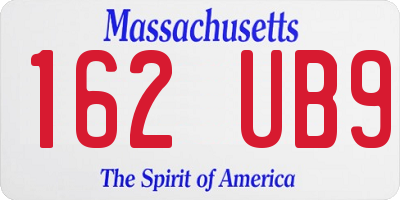 MA license plate 162UB9