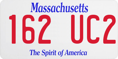 MA license plate 162UC2