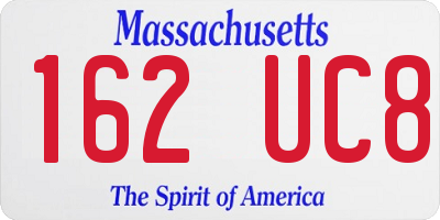 MA license plate 162UC8