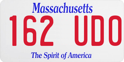 MA license plate 162UD0
