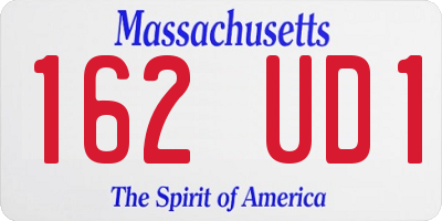 MA license plate 162UD1