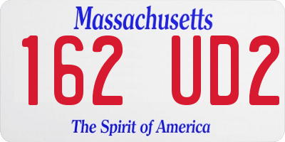 MA license plate 162UD2