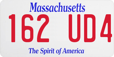 MA license plate 162UD4