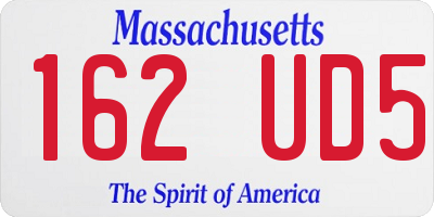 MA license plate 162UD5