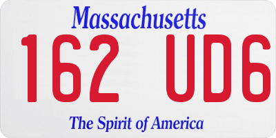 MA license plate 162UD6
