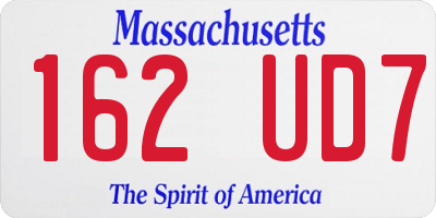 MA license plate 162UD7