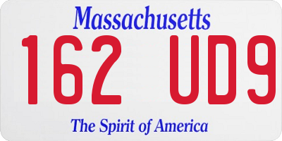 MA license plate 162UD9