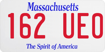 MA license plate 162UE0