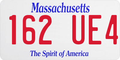 MA license plate 162UE4