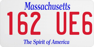 MA license plate 162UE6