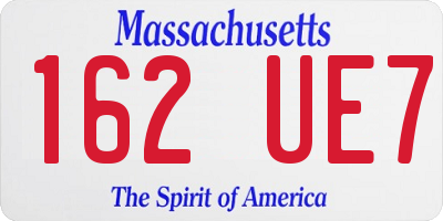 MA license plate 162UE7