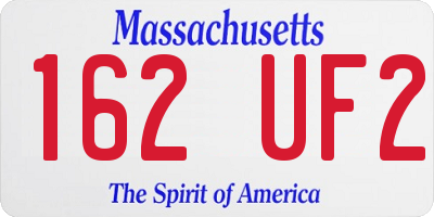 MA license plate 162UF2