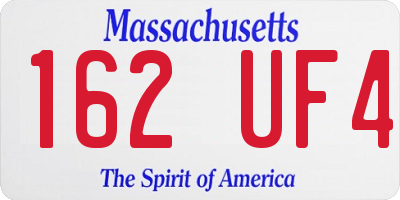 MA license plate 162UF4