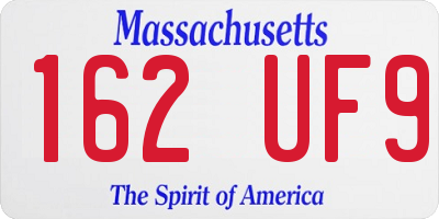MA license plate 162UF9